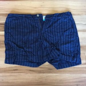 Navy blue shorts, circle design